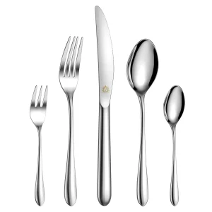 30 Piece Flatware Set Rounded Tip Service for 6